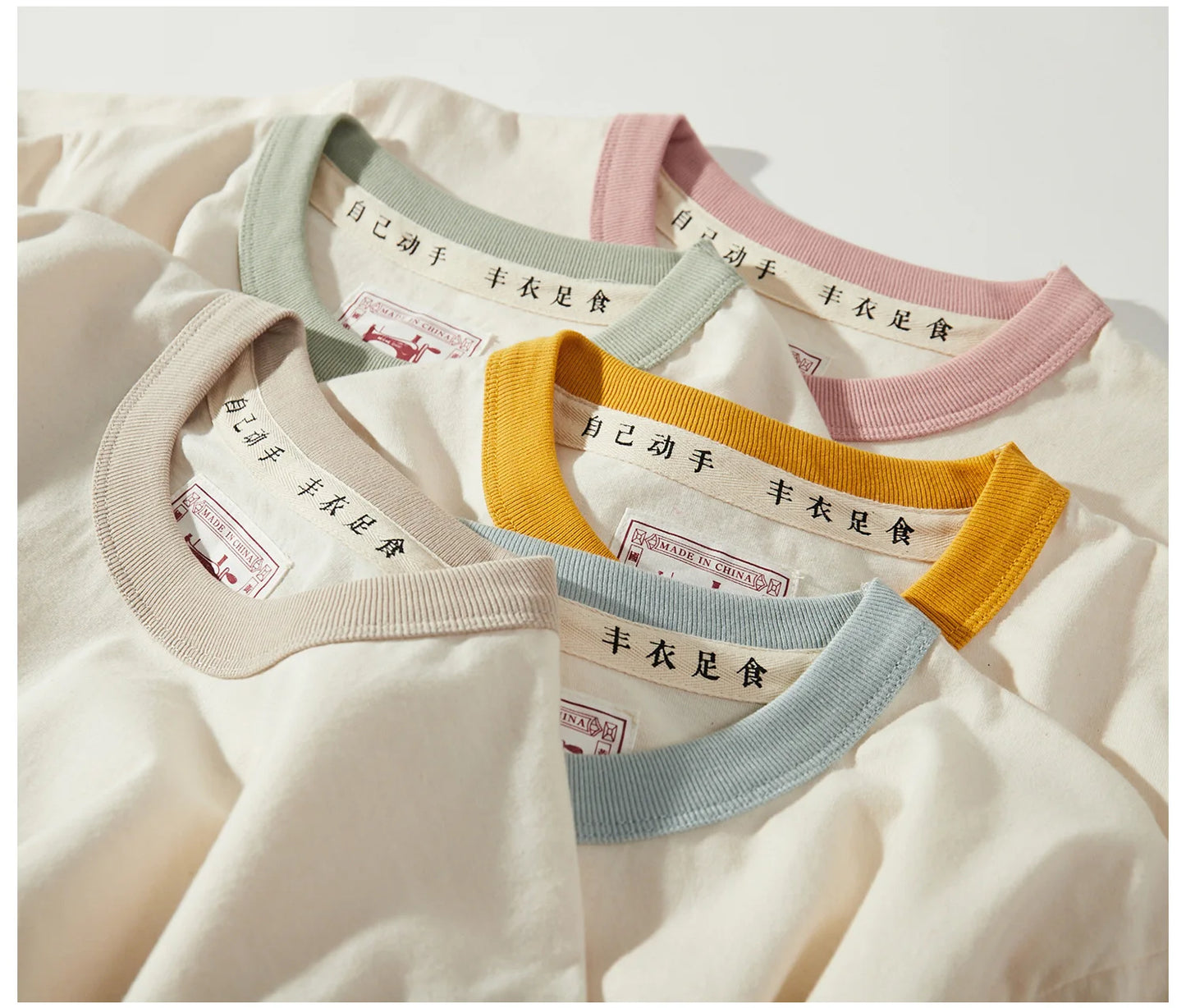 Summer New Couple Beach Tops  Fashion Casual Stitching Color Collar Tee Short Sleeve of Unisex Cotton Comfortable O-Neck T-shirt