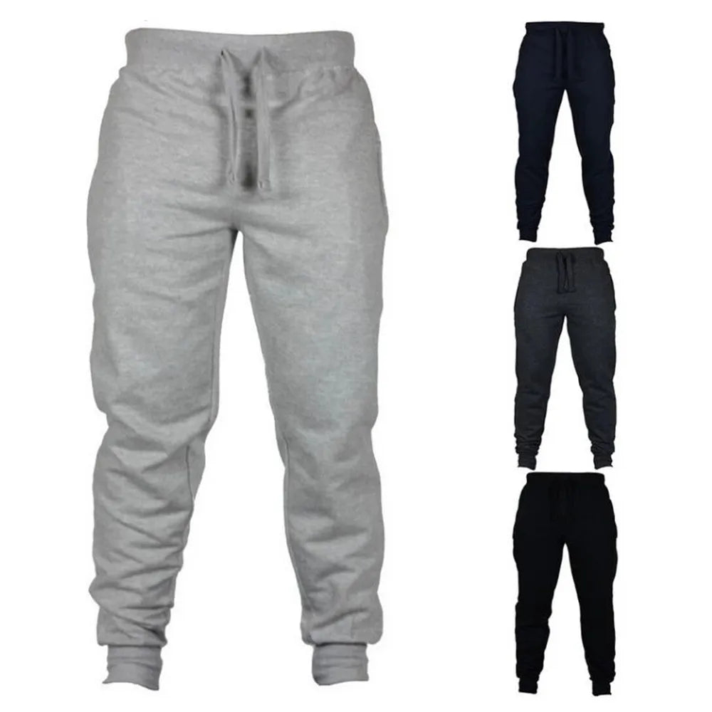 Autumn and winter Men Warm Casual Pants Fitness Sportswear Tracksuit Bottoms    Trousers Black Gyms Jogger Pants