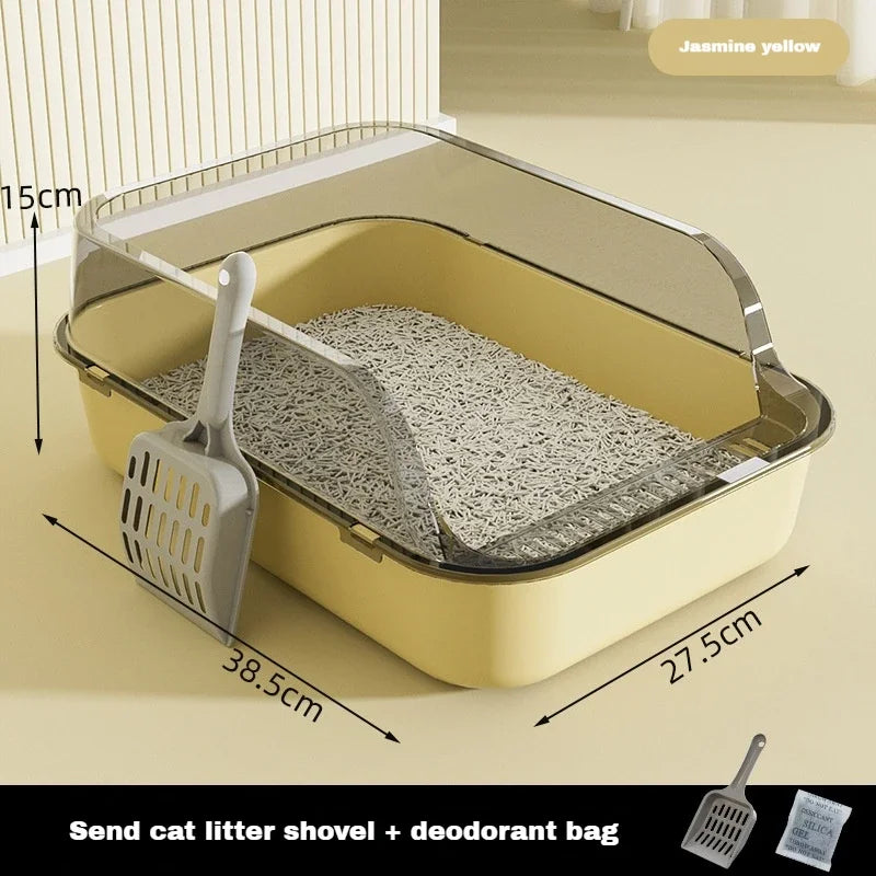 Cat Litter Box Kitty Sandbox cat bathroom Semi Closed Cleaning Basin Supplies Pet Toilet Kitten Tray Bedpan Accessories Supplies