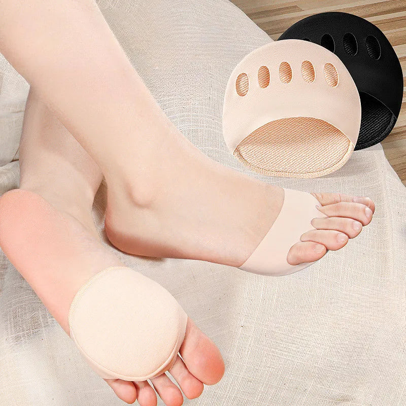 Women Five Toes Forefoot Pads High Heels Half Honeycomb Breathable Insoles Summer Thin Ice Silk Invisible Feet Care Socks Insert