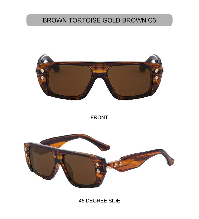 Polarized Oversized Square Sunglasses Men 2025 Luxury Brand Retro Steampunk Outdoor Sun Glasses Trendy Shield Shades UV400