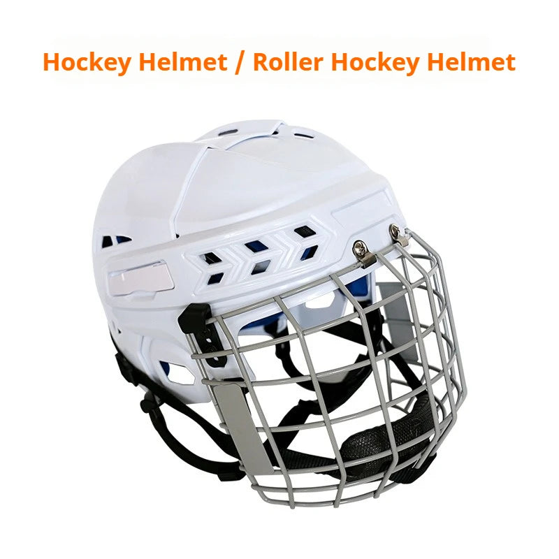 ICE HOCKEY HELMET - Certified for Roller & Street Hockey, Lacrosse,Adjustable Full Protection Headgear with Ear Protection
