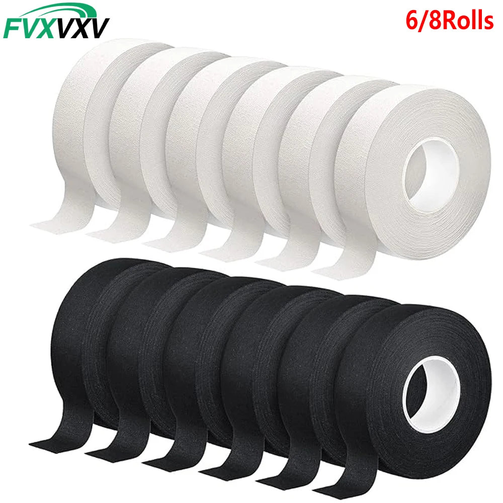 6/8 Rolls Hockey Tape, Strong Adhesive Goon Tape, Multipurpose Cloth Tape 2.5cm X 25m Each Roll, Hockey Stick Tape for Sports