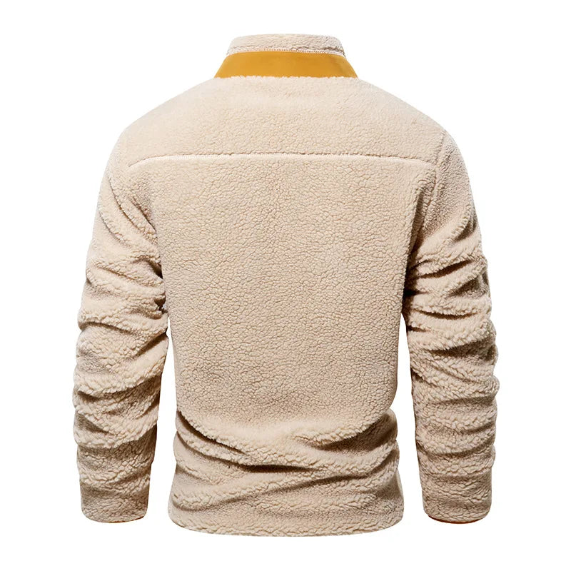 Winter Imitation Lamb Wool Jackets Men's Outdoor Sweater Cashmere Jacket Windproof Coldproof Warm and Comfortable Coats for Men