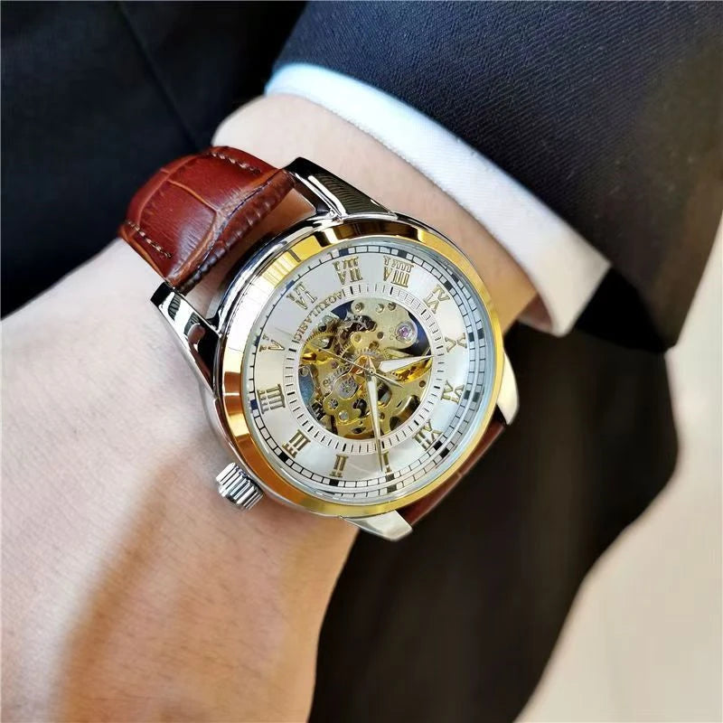 [Automatic Mechanical Men's Watch] Fashionable, High-Looking, and Affordable Luxury Men's Automatic Mechanical Watch, Suitable for Business and Casual Wear, Stylish and Handsome Men's Watch Hot-Selling Watches Are the Preferr