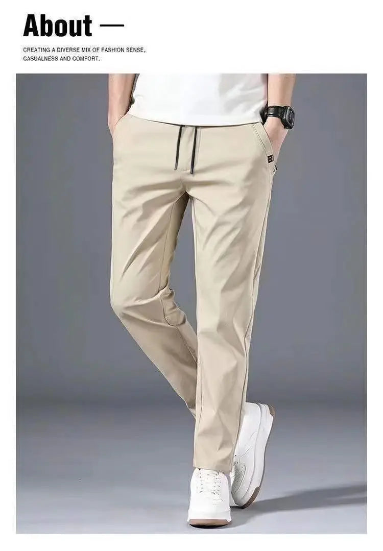 Casual Pants Men's Korean Version Summer Thin Men's New Sports Pants Loose and Versatile Trend Light Luxury Straight Trousers