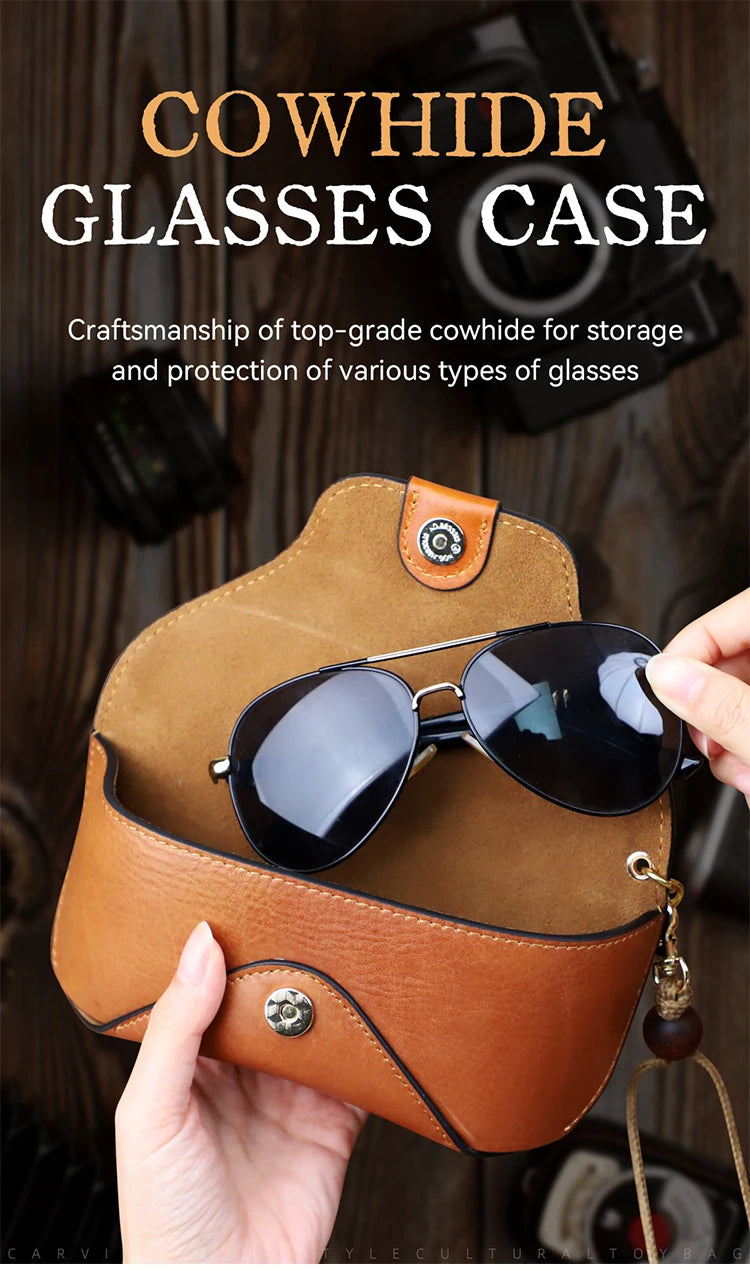 Genuine Leather Eye Glasses Bag for Eyeglass High Quality Handmade Causal Glasses Case Sunglasses Protector Pouch