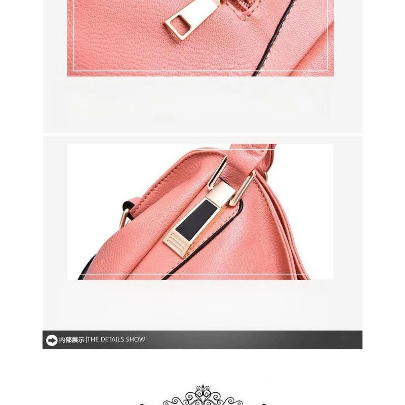 Ladies' leather bag, soft leather, mother's bag, simple middle-aged women's bag, large capacity handbag, crossbody bucket bag