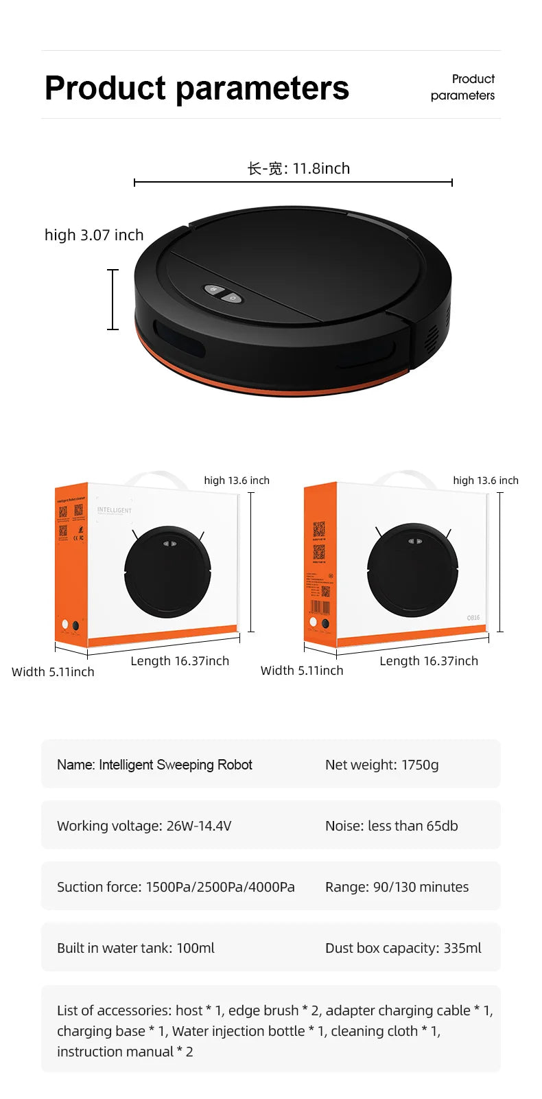 Robot Vacuum Cleaner, Fully Automatic Sweeping, Suction and Mopping Machine, Intelligent Three in One Lazy Vacuum Cleaner