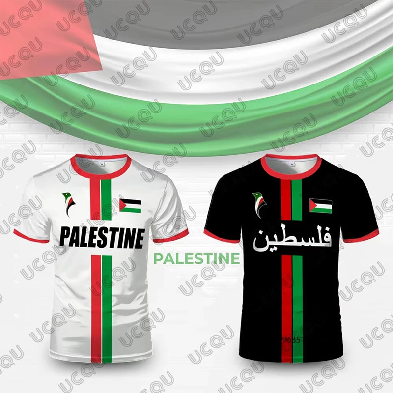 Palestine Football Jersey Men Women Sports Tshirt Soccer Uniforms Summer Casual Palestinian Flag Graphic Oversize Kids/Adult Top
