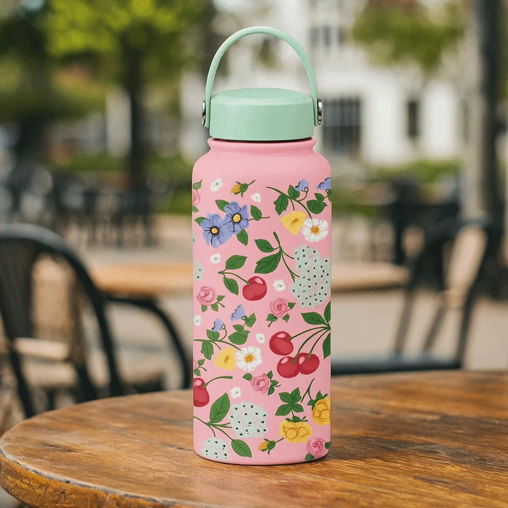 Gift INS Insulated Water Bottle 1L Portable Outdoor Insulated Mug Leak-proof Large Capacity Thermal Water Bottle Office