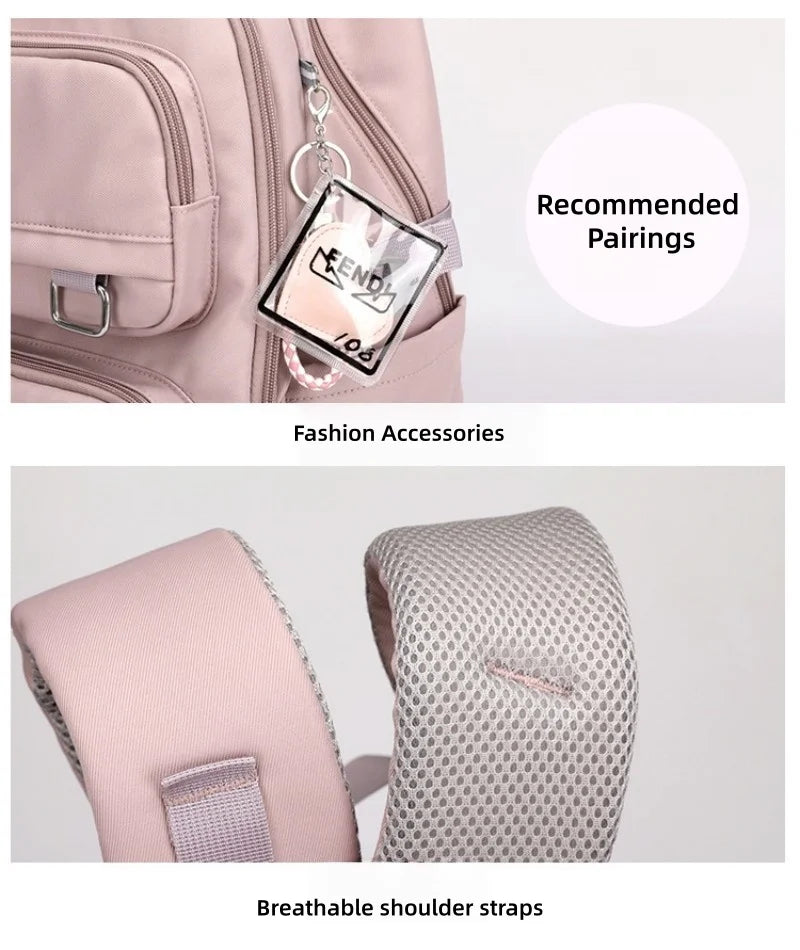 School Bag for Students Large Capacity Secondary School Pupils Backpack Lightweight Reduces Burden and Stress