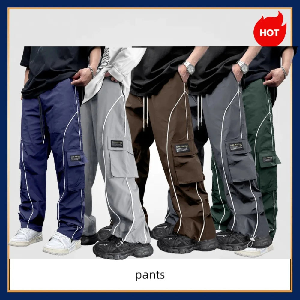 European and American Workwear Pants Men Summer New American Trendy Brand Fashion Loose Fit Casual Trousers