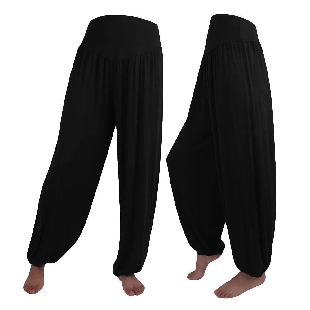 Women Elastic Loose Dance Yoga Pants Gym Workout Trousers Commute Sweat Pants High Waisted Female Clothing Calça Feminina