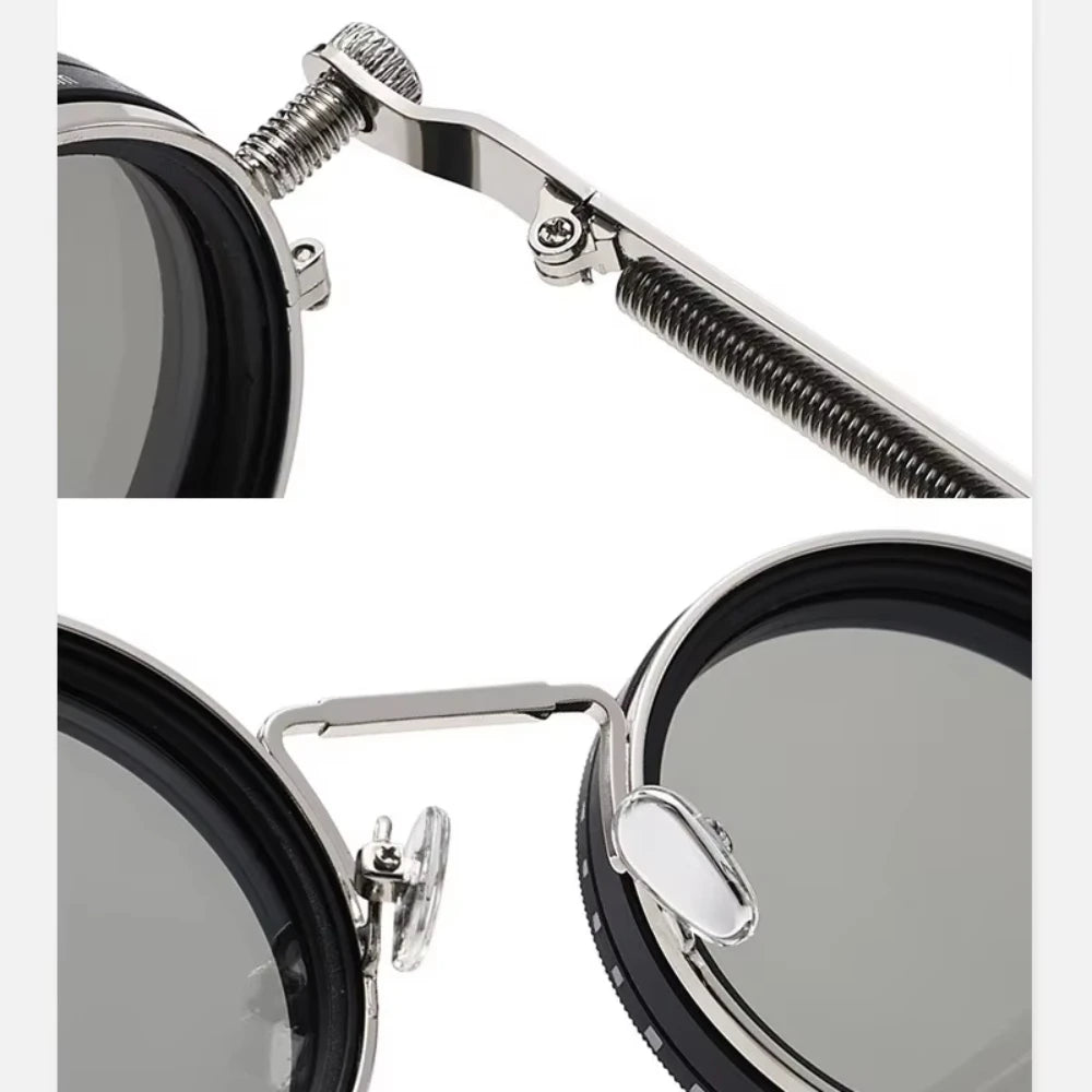 Polarized Round Sunglasses ND9 Adjustable Dimming Sun Glasses Men Women Retro Punk Men's Fishing Eyeglasses Outdoor Shades UV400