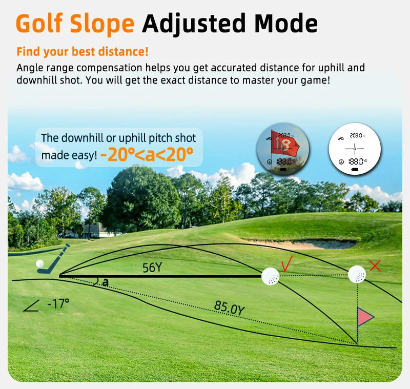 Rechargeable 1200m 650m with Slope Adjusted Flag-Lock Vibration Laser Distance Meter Telescope Golf Laser Rangefinder