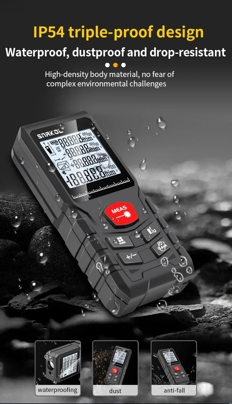 Snakol Digital Laser Distance Meter Rangefinder 50m/70m/100m/120m - Trena Roulette Ruler Tape for Measurement