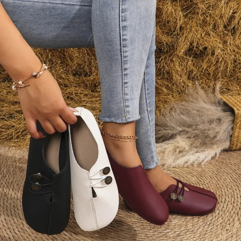 Women's Flat Shoes Soft and Comfortable Walking Light Non-slip Loafers Fashion Women's Leather Shoes Spring and Autumn 2024 New