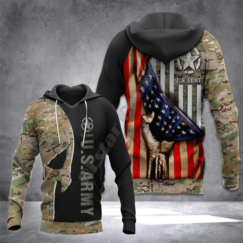 WBWA Veteran Military Army Suit Soldier Camo Autumn Pullover NewFashion Tracksuit 3DPrint Men/Women Casual Hoodies 2023 New