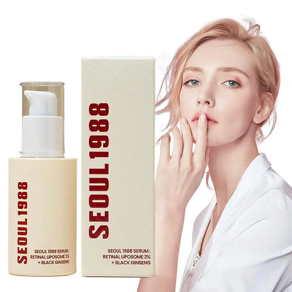 Korean Skincare Ginseng Facial Essence 1988 Black Gingeng Extract Glow Face Serum Improve Skin Elasticity Brighten Dull Dry Skin