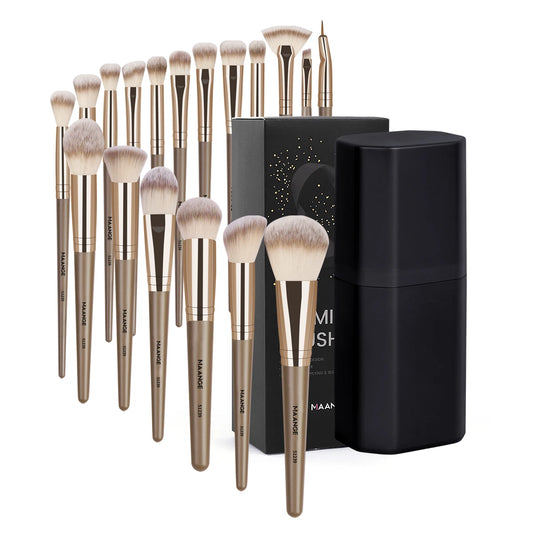 MAANGE Professional Gift Box 18pcs Makeup Brush Face Eye Beauty Brush for Foundation Conceal Eyeshadow Contour Dense Soft Brush