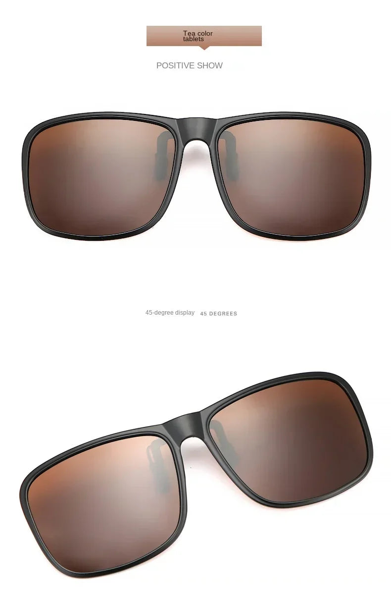 Polarized Flip Up Clip on Sunglasses for Driving Dark UV400 Photochromic Anti Glare Lens MyopiaSun Glasses Car Driver Очки