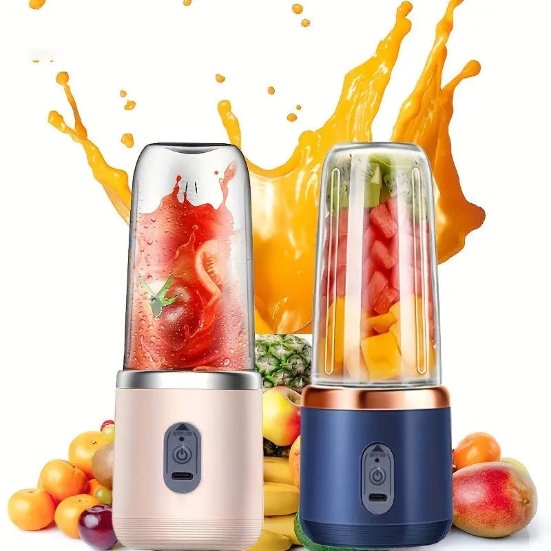 400ml USB Portable Blender, 1500mAh Rechargeable Smoothie Maker with 6 Stainless Steel Blades, Mini Juice Shaker Bottle for Home