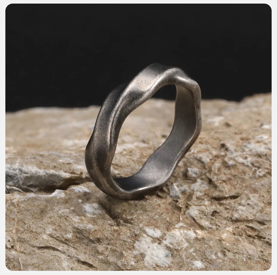 Vnox 2026 New Mobius Ring for Men Boys, Oxidized Twisted Stainless Steel Finger Band,Retro Endless Love Anniversary Gift for Him