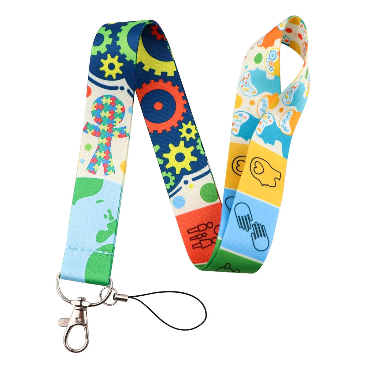 Autism Awareness Puzzle Mobile Phone Neck Strap ID Card Rope Lanyards For Card USB Badge Gym Holder Key Chain Camera Rope