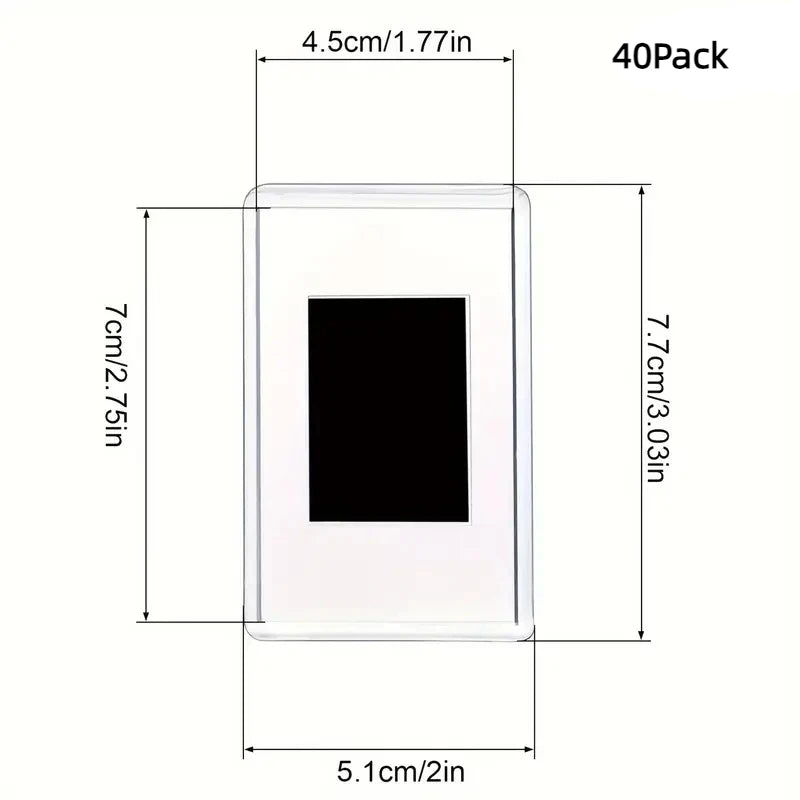 12/20/40Pcs Mini Blank Photo Frames Insert Fridge Magnets Magnetic Refrigerator Picture Frames