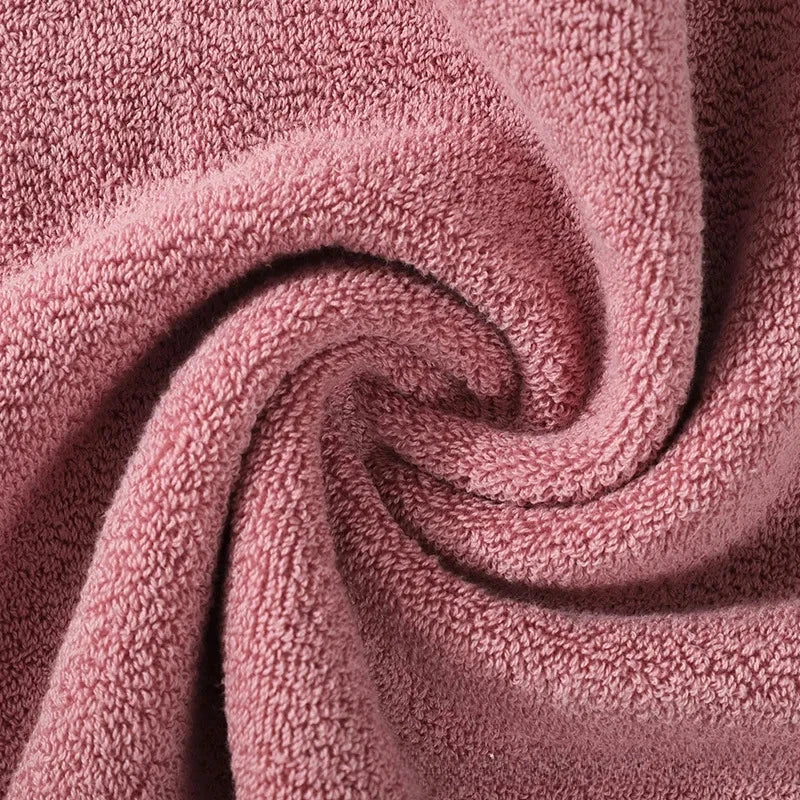 Inyahome Set of 3 Bathroom Cotton Towels Set Embroidered Luxury 2 Hand Towels 35x75cm and Big Bath Towels 70x140cm Washcloth
