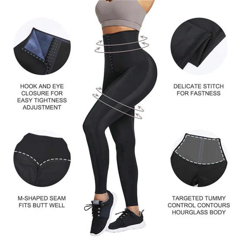 Sweat Sauna Pants Body Weight Loss Slimming Pants Waist Trainer Shapewear Tummy Hot Sweat Leggings Fitness Workout Pants