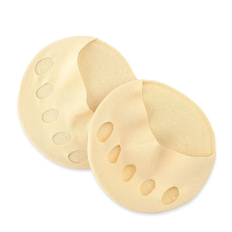 Women Five Toes Forefoot Pads High Heels Half Honeycomb Breathable Insoles Summer Thin Ice Silk Invisible Feet Care Socks Insert