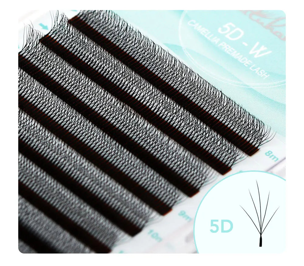 NATUHANA Camellia 3D/4D/5D W-Shape Lashes C/D/L/LU Curl Premade Fan Eyelashes Extension Soft Lightweight Eyelash For Wholesale