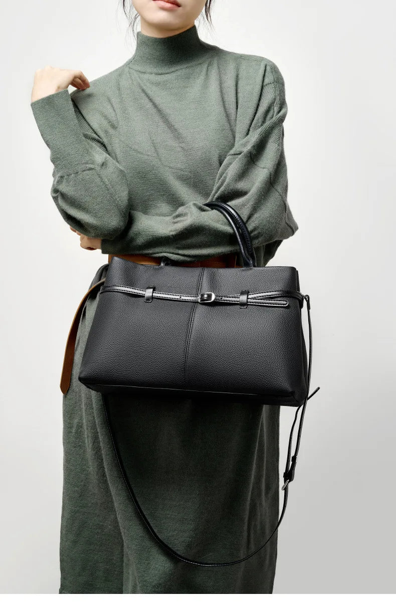 Women's Bags 2025 Genuine Leather Large Capacity Office Commuting Designer Inspired Tote Shoulder Bag Luxury Handbags for Women