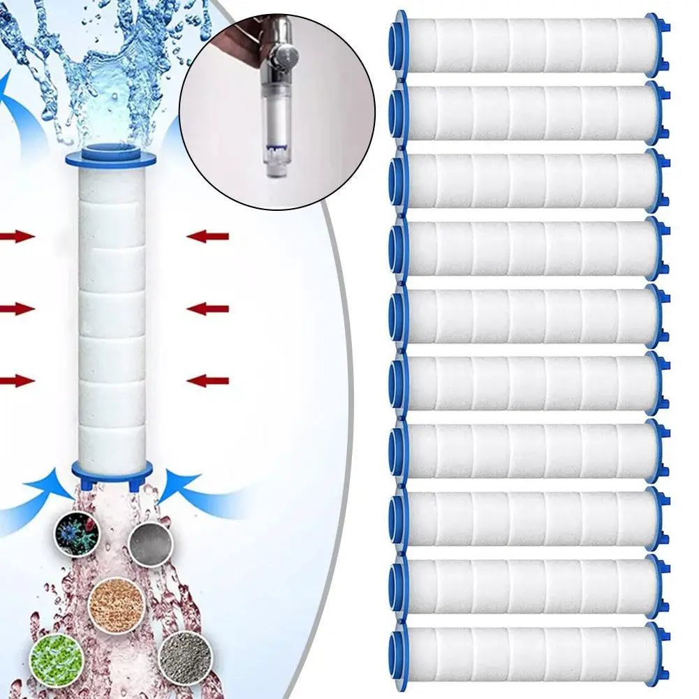 10PC Shower Head Water Filter Replacement Cartridge 24x115mm For Bathroom Shower Water Cleaner Tool Water Purification Cartridge