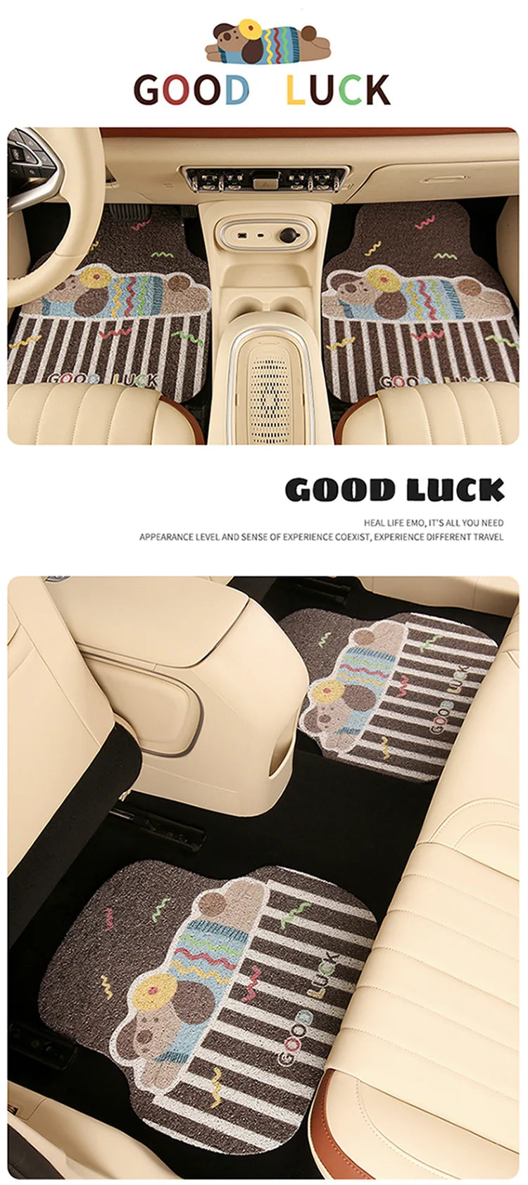 Three-piece Set Car Carpet Cute and Dirt-resistant Floor Mats Anti-dirt Non-slip Wear-resistant Protective Mats for Cars