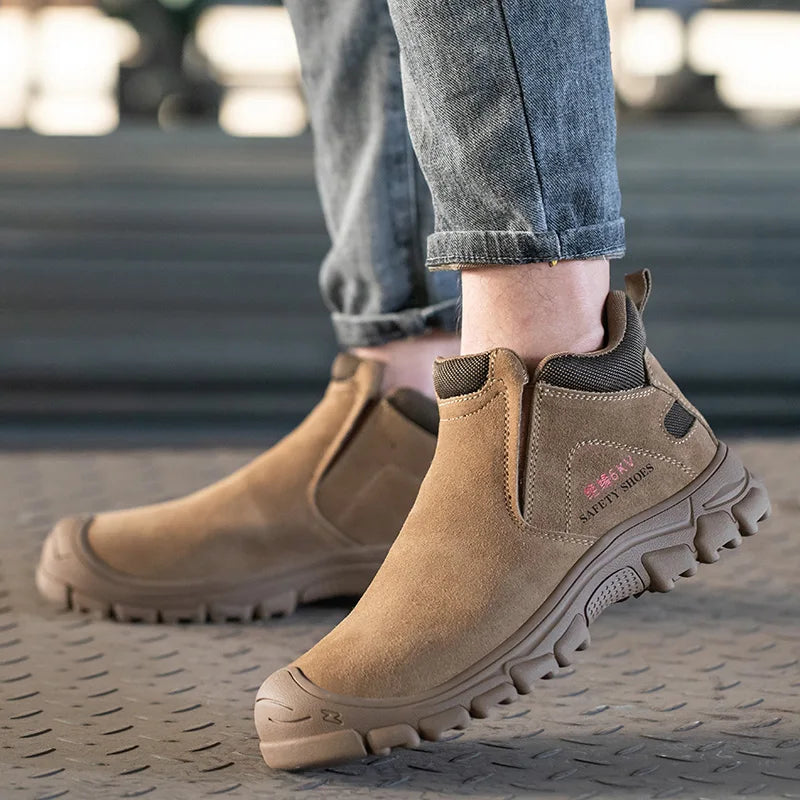 Safety Shoes Men Steel Toe Work Shoes Anti-smash Anti-puncture Indestructible Shoes Protective Boots Construction Work Shoes