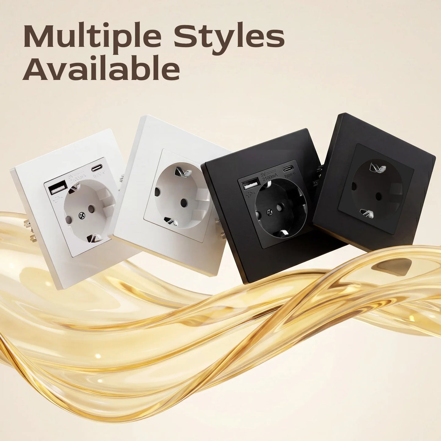 BSEED Only Plastic Frame Panel Single Double Frames Wall Socket Triple Four Frames DIY Part with Metal Frames White Black Golden