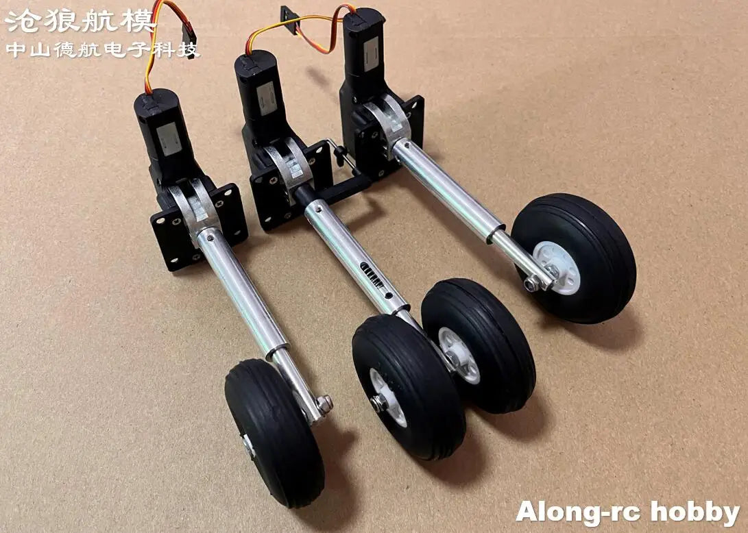 RC Plane Models Parts Height 111mm Retractable Landing Gear with PU Wheels for 2-3.5kg Hobby Airplane Aircraft DIY Jet Fighter