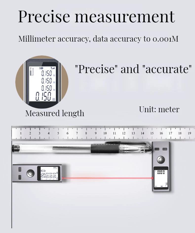Smart Laser Rangefinder, Intelligent, 30M, Digital Laser Rangefinder Mini Usb Charging Rechargeable Handheld Distance Meter