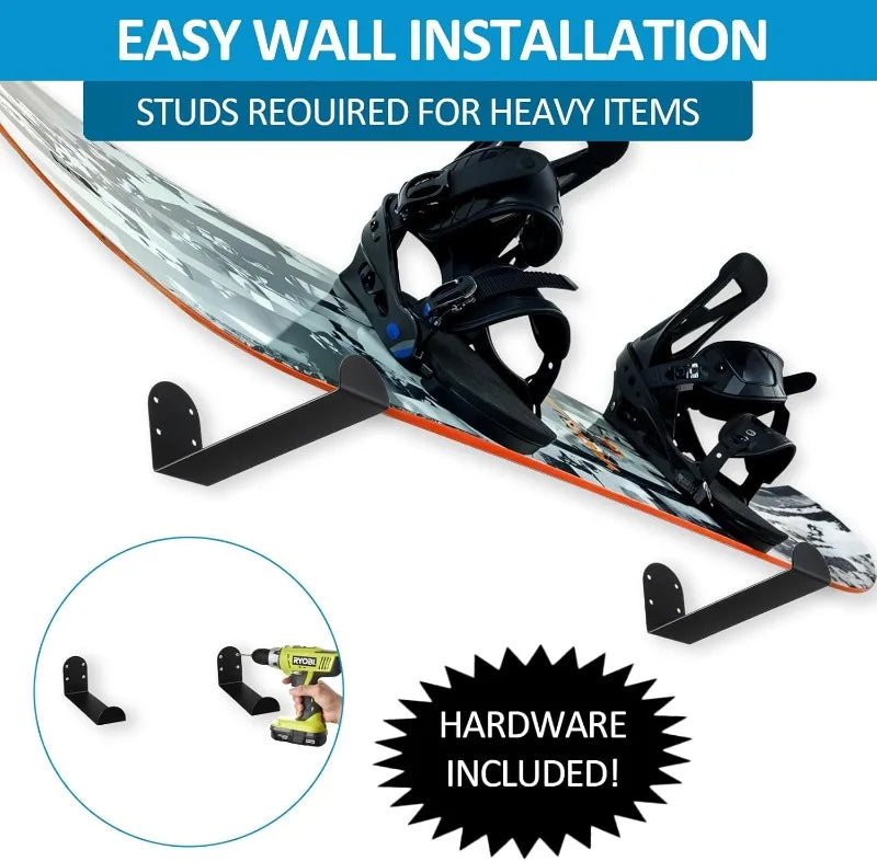 Universal Board Wall Mount Rack Stainless Steel Skate Surf Snowboard Longboard Wakeboard Storage Display Organizer Garage Home
