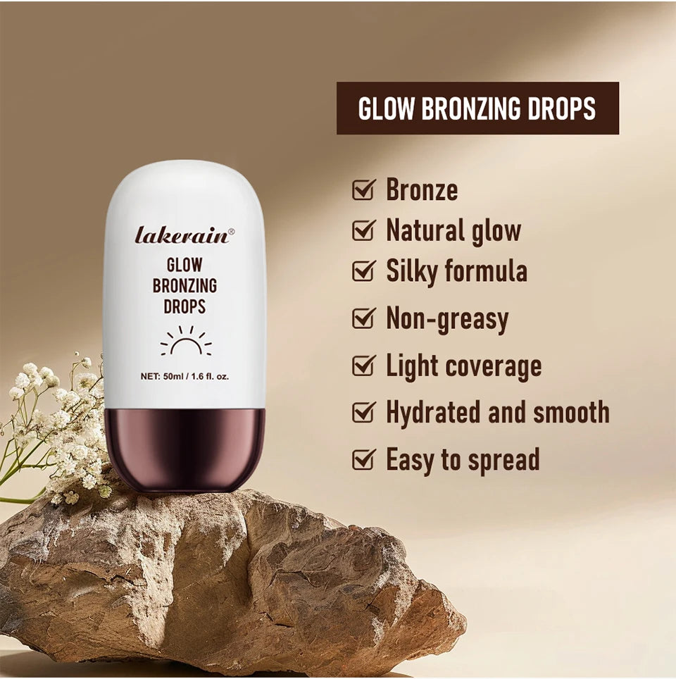 Lakerain Glow Bronzing Drops Face Peptide Serums Liquid Bronzer Cream Hydrating Makeup For An Everyday Radiant Glow Summer Glow