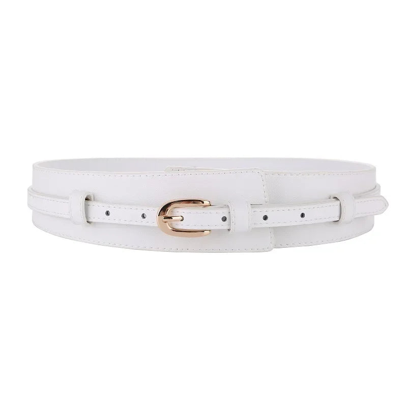 Genuine Wide Leather Belt Classic Pin Buckle Vintage Design Crafted with Genuine Leather Perfect for Women