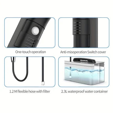 A Very Useful Portable Electric Bidet Sprayer with 2-Level Pressure Adjustment, Handheld Sprayer for Personal Hygiene - Rechargeable, with a Water Tank - Ideal for Travel, Camping, and Daily Use
