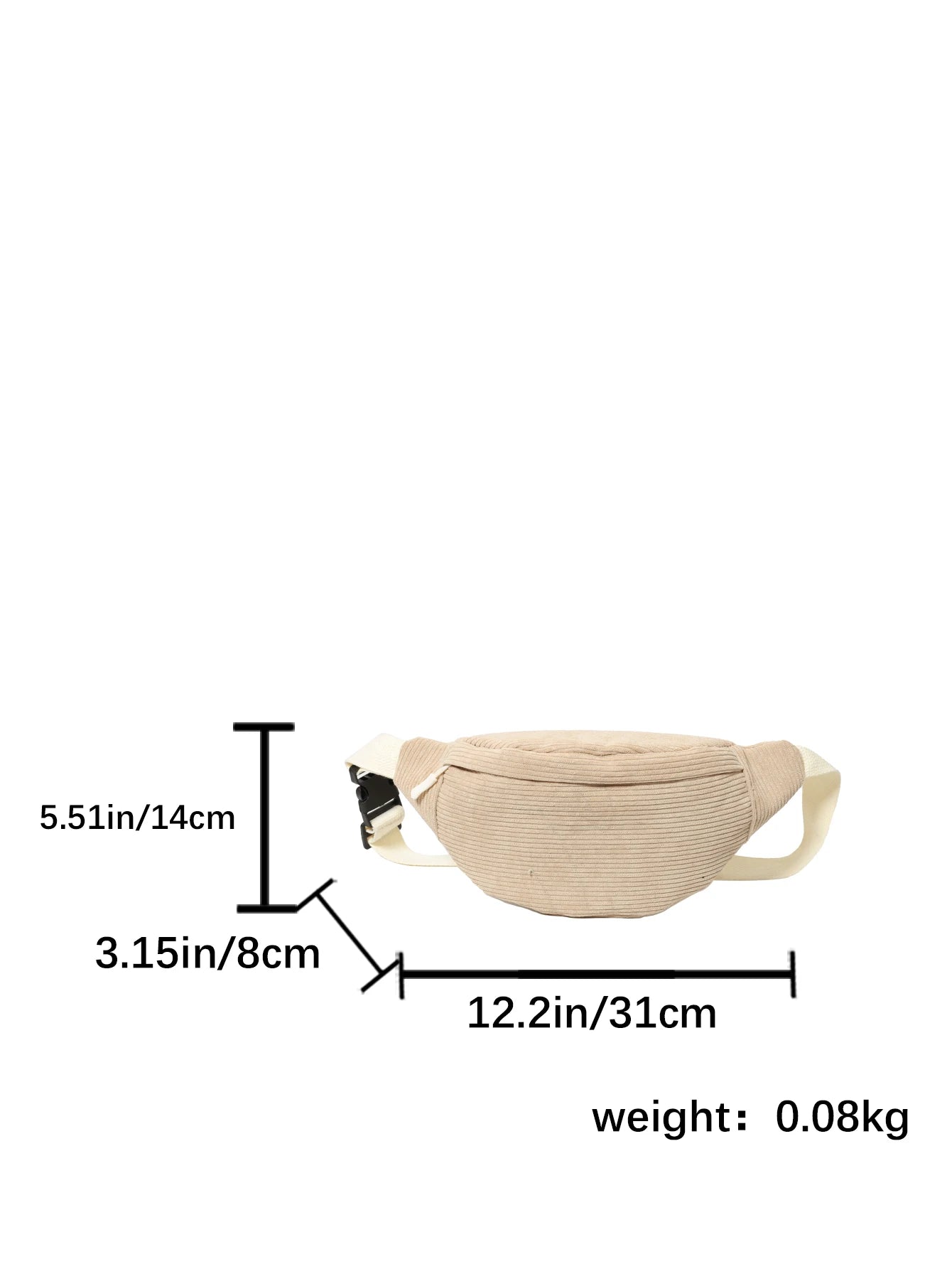 Casual Corduroy Belt Bags for Women Fashion Fanny Pack Female Banana Waist Bag Hip Purse Shoulder Crossbody Chest Bag Pocket