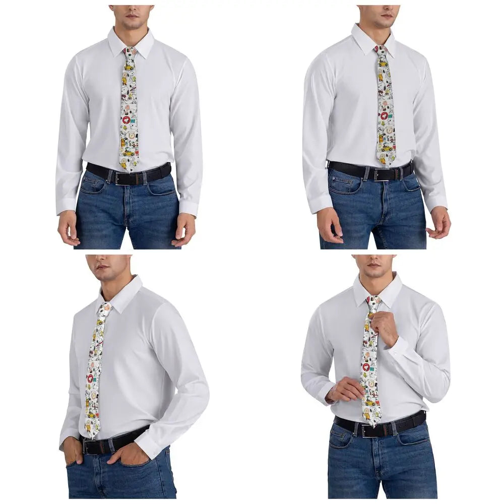 Personalized Fashion S-Snoopys Neckties Men Silk Cartoon Office Neck Tie