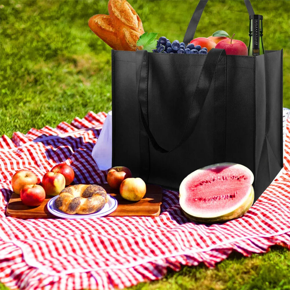 Reusable Shopping Bags For Women Portable Foldable Eco-Friendly Grocery Heavy Duty Handbag Simple Large Capacity Tote Bag
