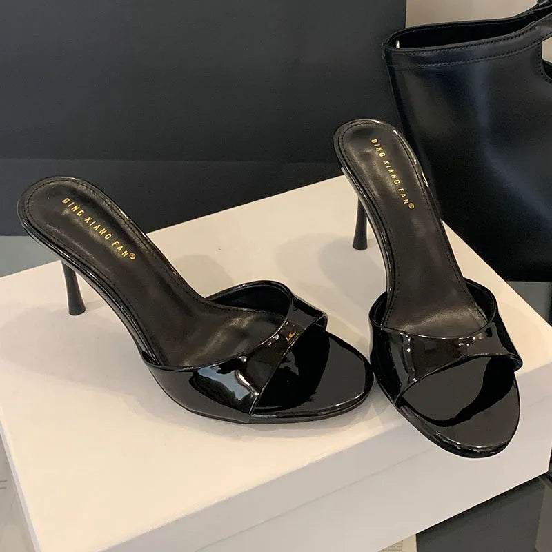 2025 New Slip On Women Stiletto Heels Shoes Female Slides Footwear Luxury Fashion Round Toe Ladies High Heels Pumps Shoes