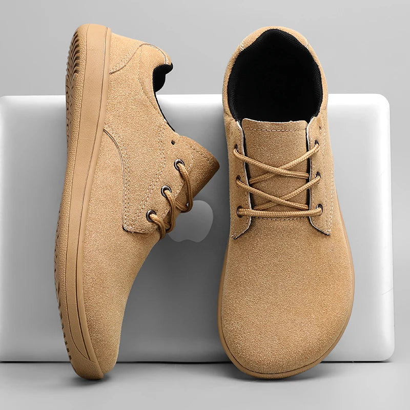 Men's Wide Toe Box Off-road Running Shoes Zero Drop Anti Slip Ultra Wide Walking Shoes Cushioned Denim Boots Large Size 39 48